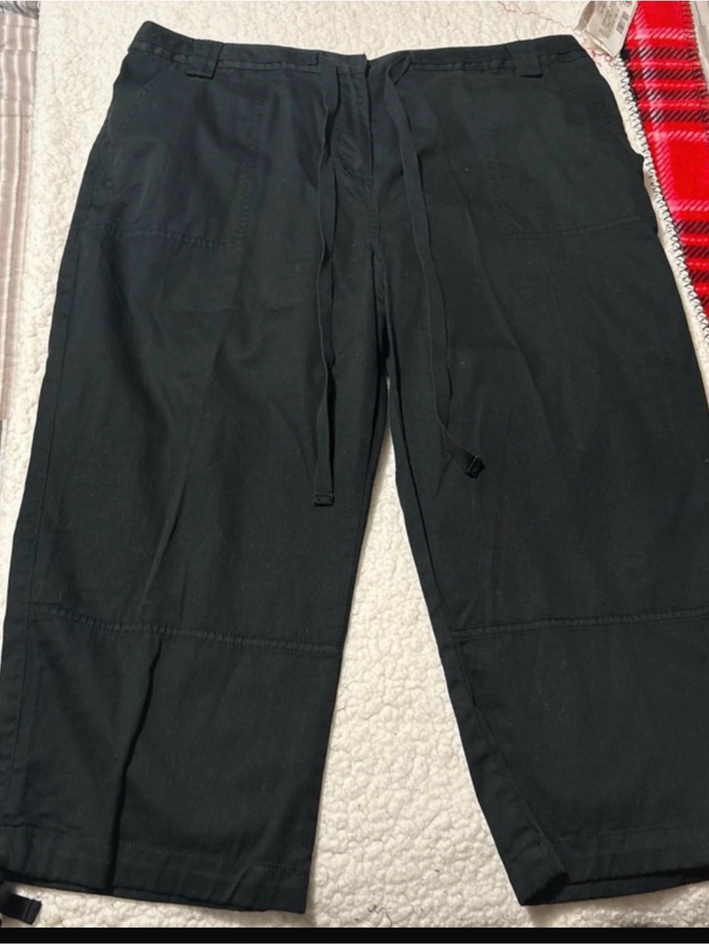 JM Collection Black Cargo Drawstring Pants